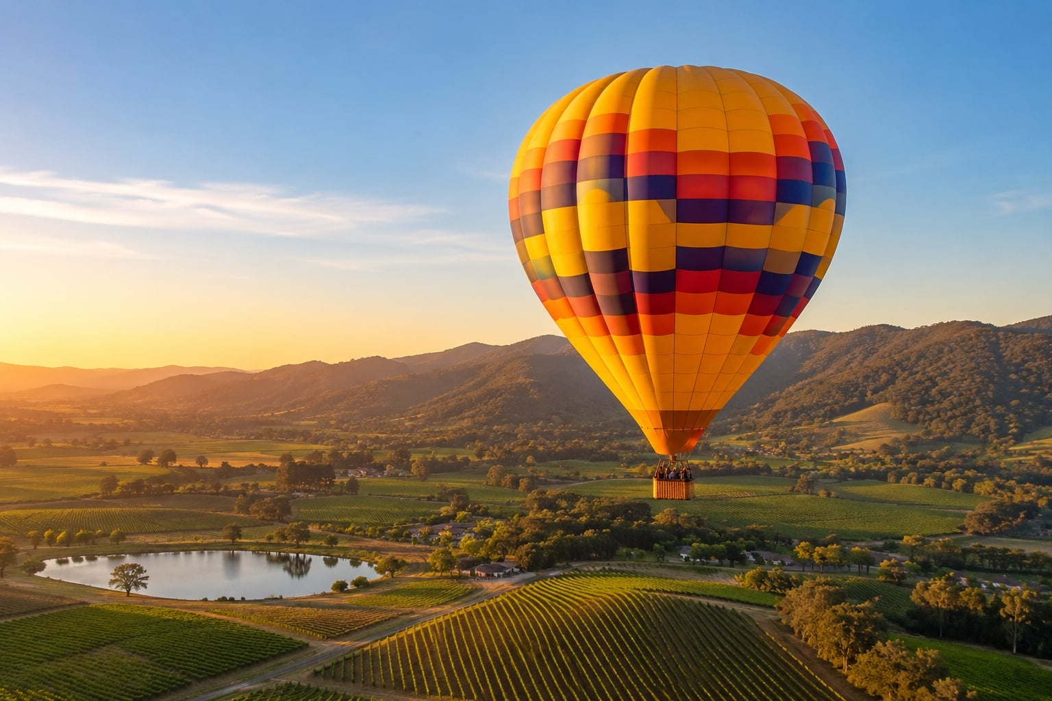 Enjoy a hot air balloon overlooking Napa Valley